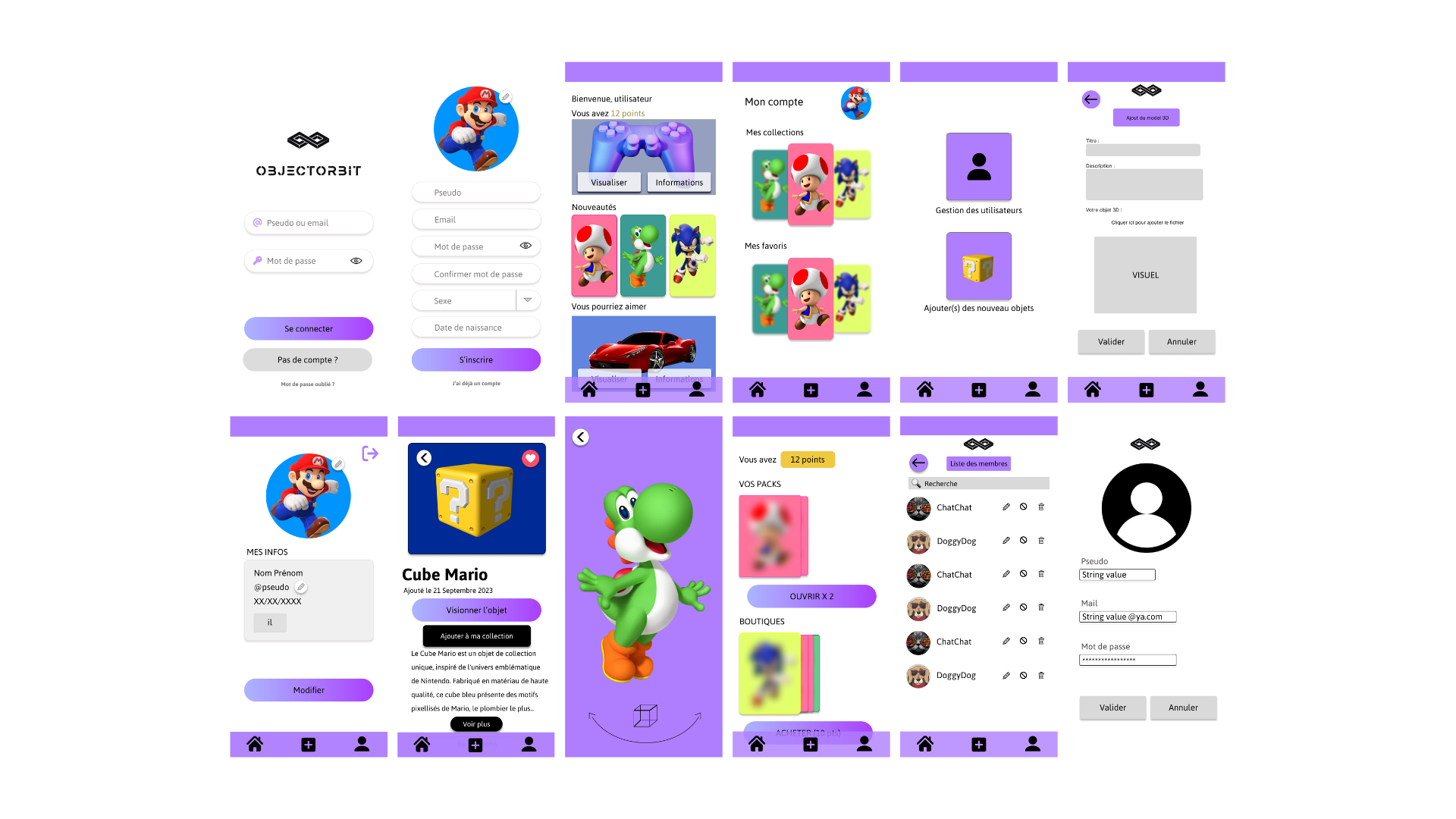 Aperçu de l'application ObjectOrbit